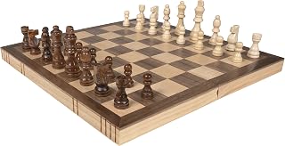 Chess Set Wooden Folding Board with Pieces image 2