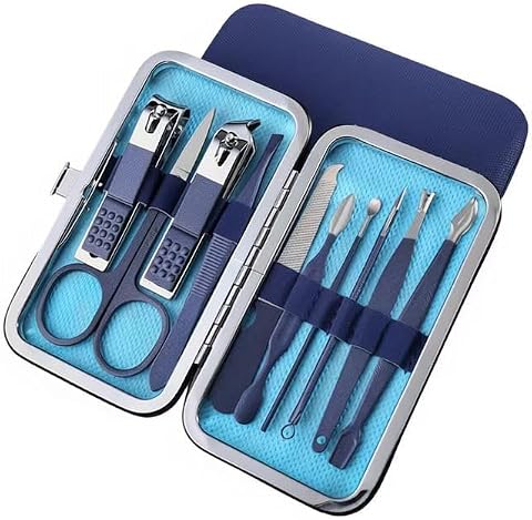 Premium Stainless Steel Nail Care Kit 10 Piece