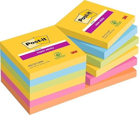 Post-it Super Sticky Notes 76x76mm 12 Pads