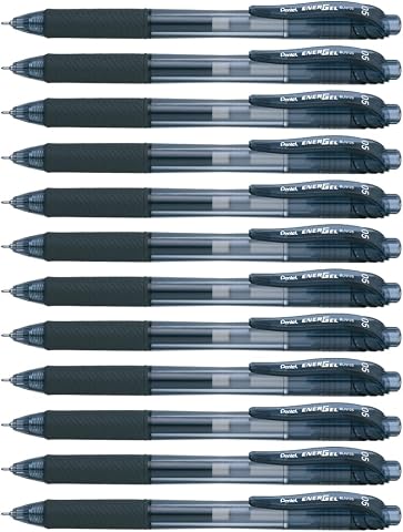 Pentel EnerGel 0.5mm Liquid Gel Pens 12 Pack Black