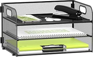 Steel 3-Tier Document Letter Tray Organiser Black image 2