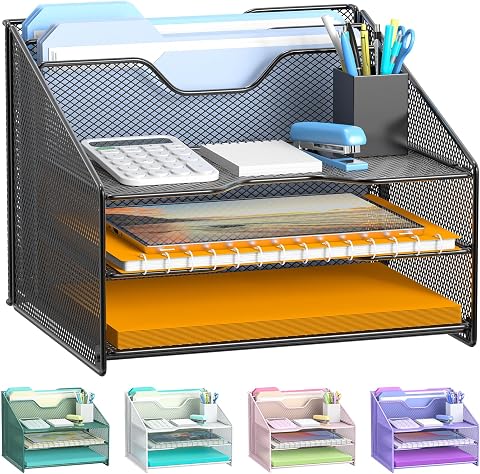 Steel 3-Tier Document Letter Tray Organiser Black
