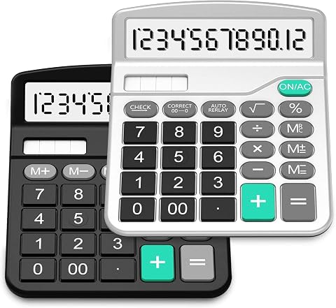 Pocket Calculator 12-Digit Solar and Battery Dual Power