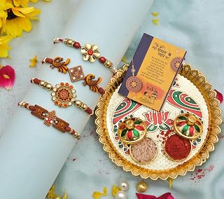 Haldi Kumkum Silver Thali Pooja Aarti Set 9 Piece