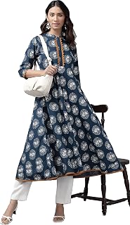 Women Floral Anarkali Kurta Cotton Blend image 3