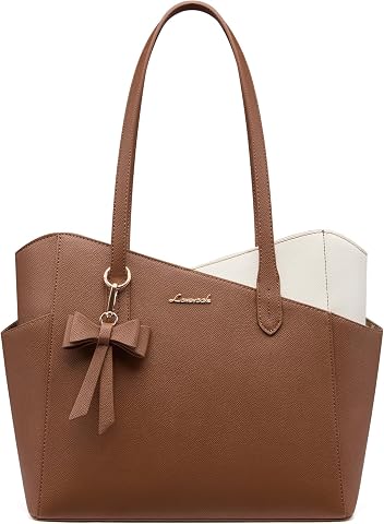 Women PU Leather Structured Tote Handbag