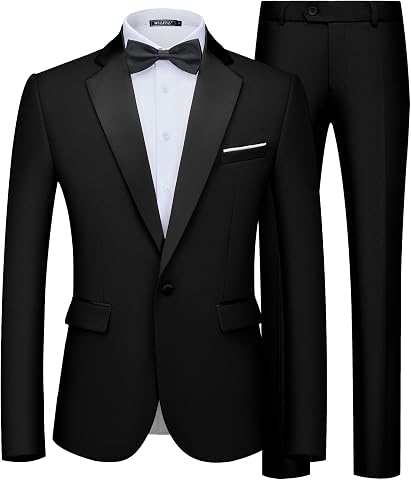 Men 2-Piece Slim Fit Formal Blazer Set