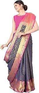 Women Woven Banarasi Silk Saree with Blouse image 3