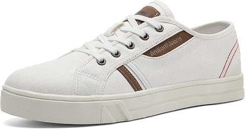 Men Canvas Lace-Up Casual Sneakers White