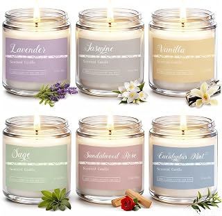 Luxury Soy Wax Scented Candle Gift Set 6