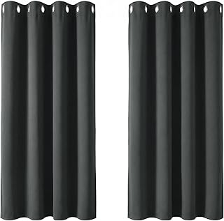 Blackout Thermal Eyelet Curtains 7ft Pair