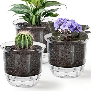 Self-Watering Ceramic Indoor Plant Pot Set 3