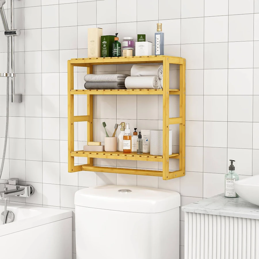 Bamboo Over-Toilet 3-Tier Bathroom Organiser image 2